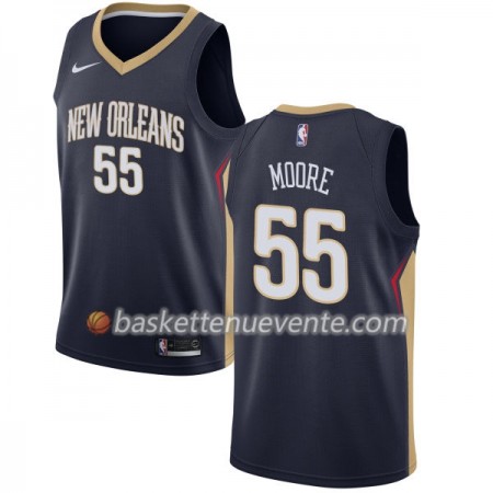 Maillot Basket New Orleans Pelicans ETwaun Moore 55 Nike 2017-18 Navy Swingman - Homme
